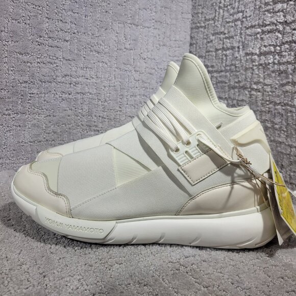 Adidas Y-3 Qasa High Men's Size 9 US Cream White Designer Sneaker Shoes IF5504